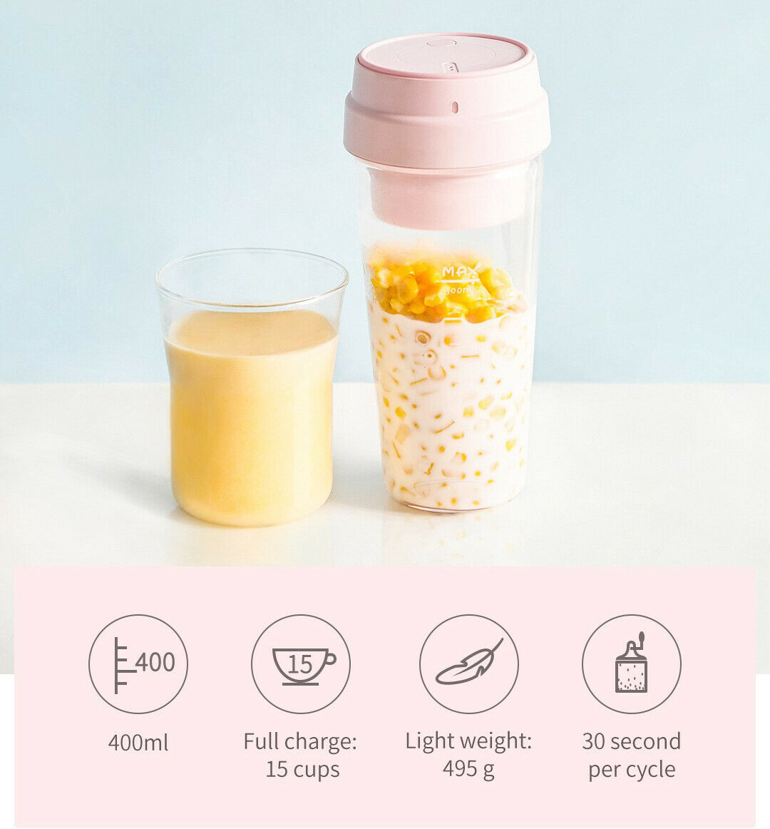 Juistar Portable Juice Blender Baby food Blender Juicer Gearbite