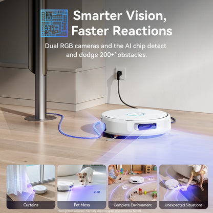 Refurbished Narwal Flow Robotic Vacuum and Mop with Real-Time Self-Cleaning Track Mop