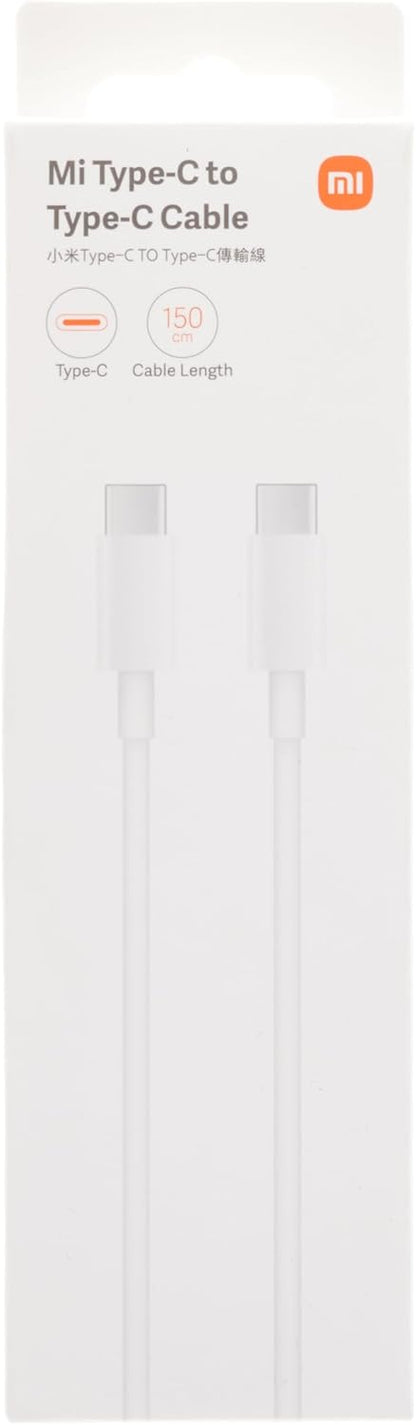 Xiaomi Mi 1.5M USB-C to USB-C Cable, White, 5Amp Current Supported, E-Mark Chip