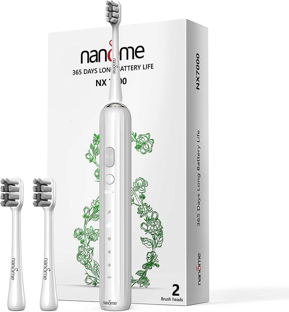Nandme NX7000 Electric Toothbrush, Electric Sonic Toothbrush for Adults with 2 B