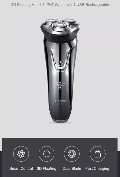 So White Wireless 3D Smart Floating Usb Charging Electric Razor Shaver