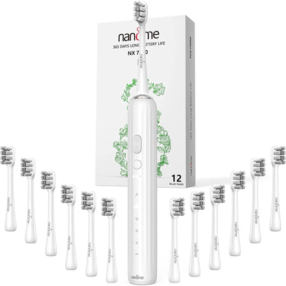 Nandme NX7000 Electric Toothbrush, Electric Sonic Toothbrush for Adults with 2 B