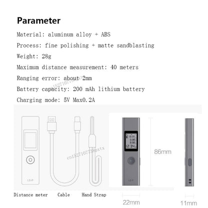 Atuman Laser Rangefinder LS-P 40m Intelligent Rechargeable Digital High Precision Global Version