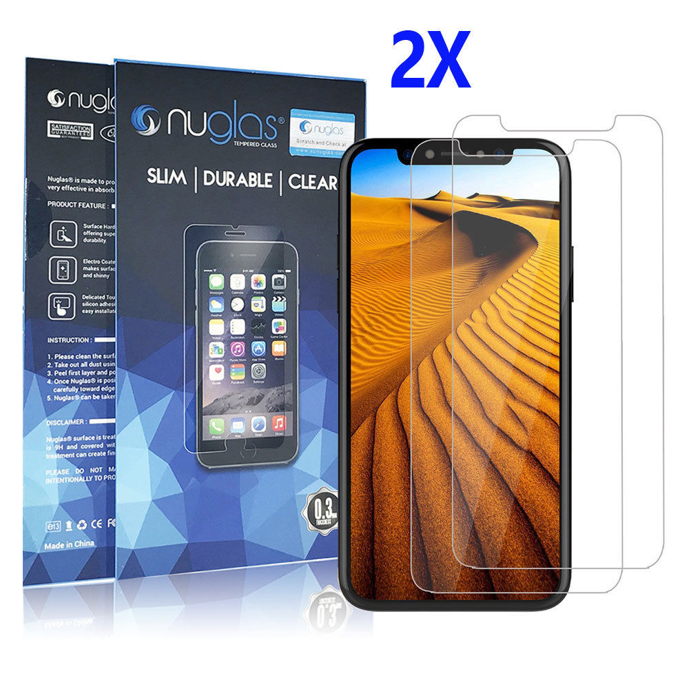 2X Nuglas Tempered Glass Screen Protector iPhone 13 12 11 PRO X XS Max