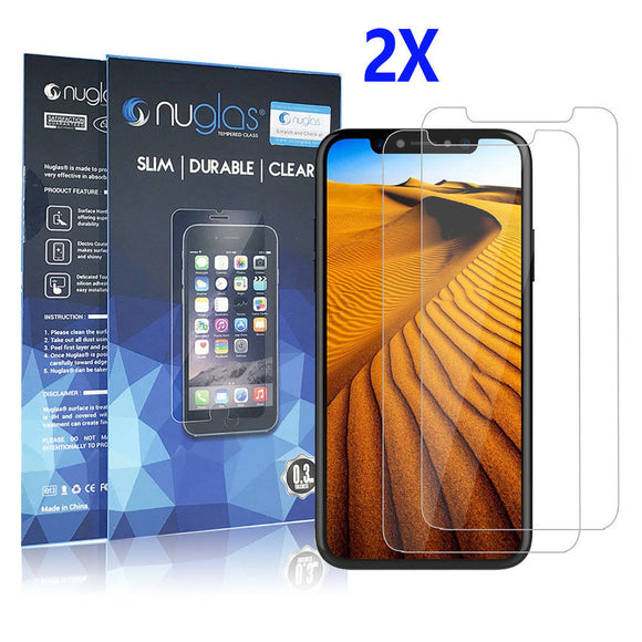 2X Nuglas Tempered Glass Screen Protector iPhone 13 12 11 PRO X XS Max