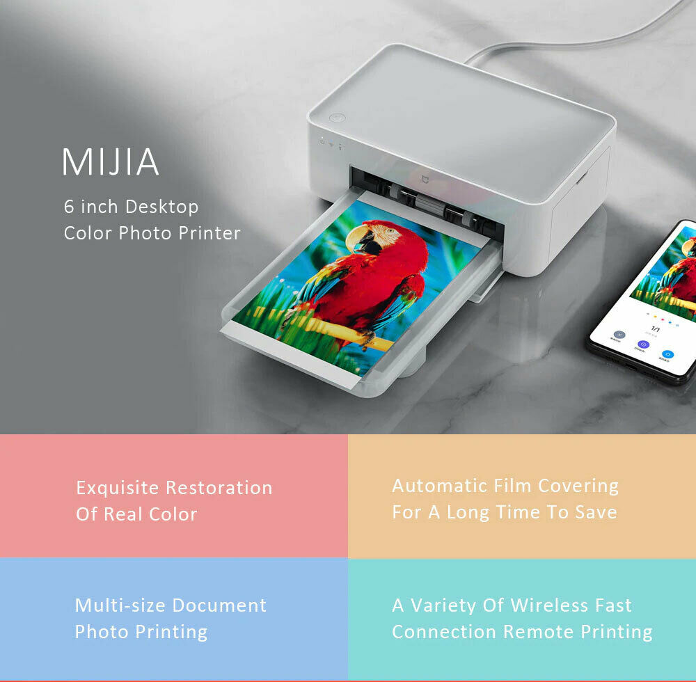 Xiaomi Mi Wireless Photo Printer Heat Sublimation with Extra Ink and 40 Photo