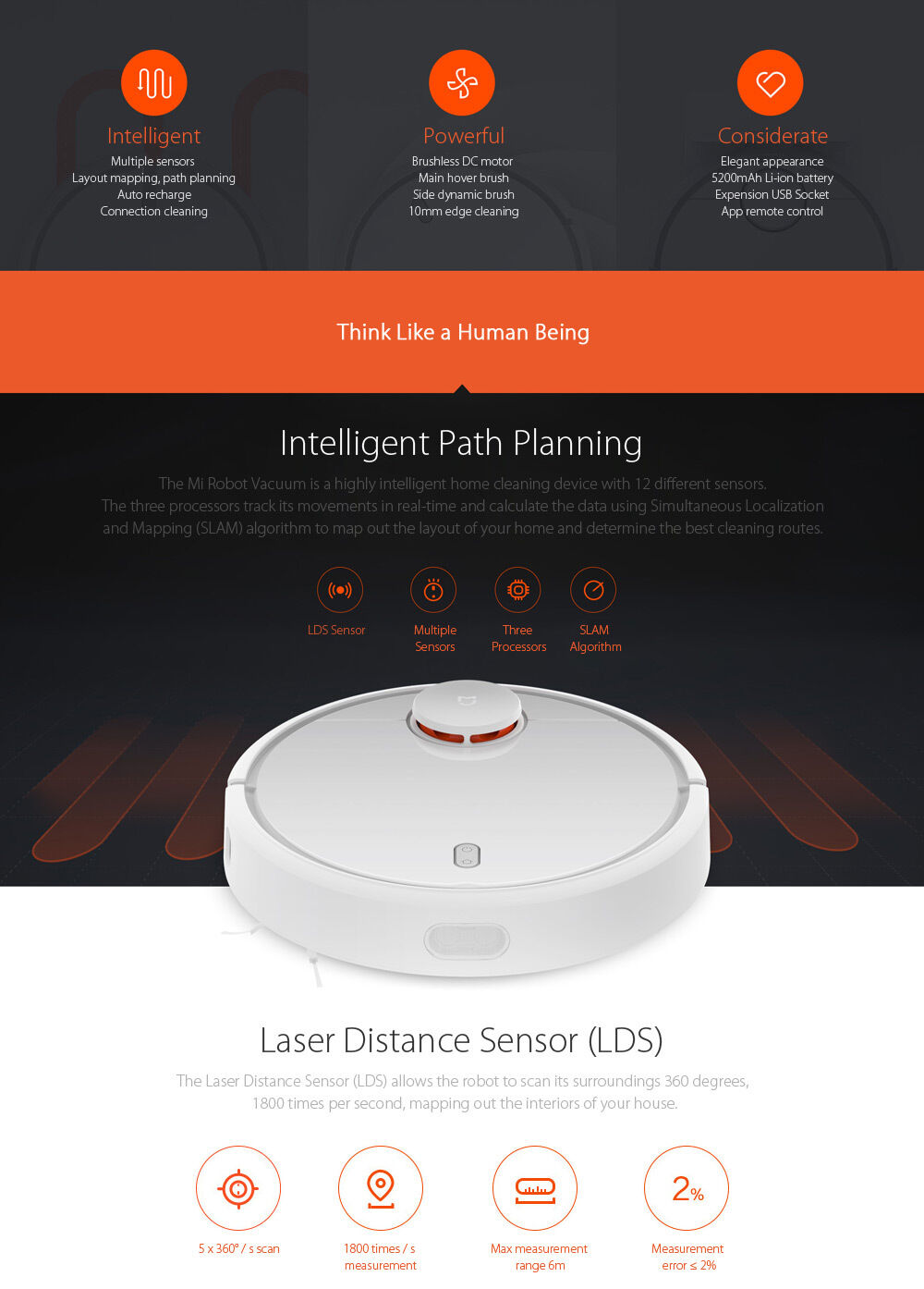 Xiaomi Mi Robot Vacuum Cleaner Laser Distance Sensor NIDEC Brushless Motor