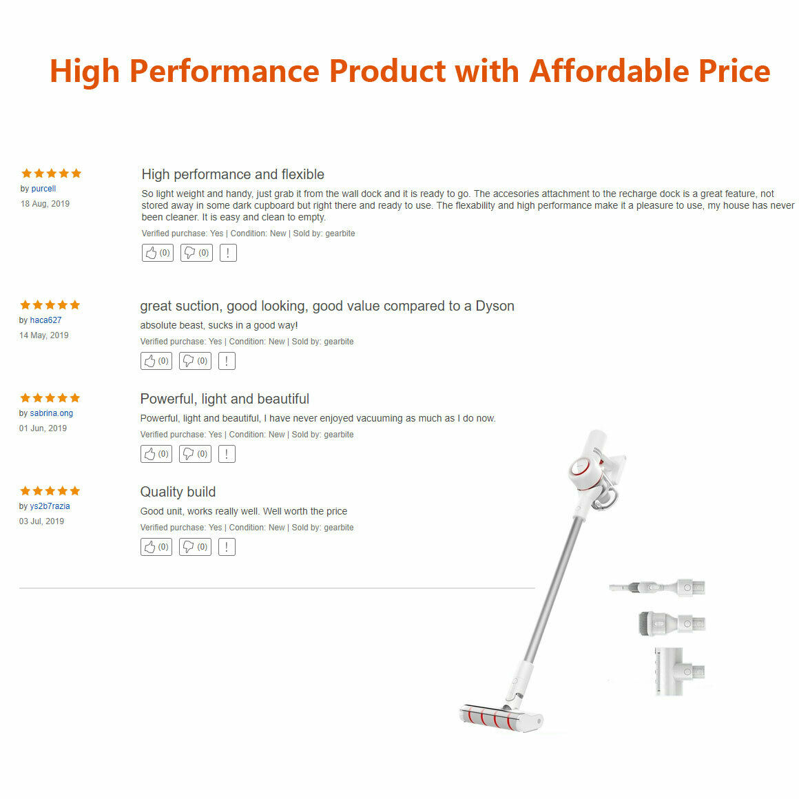 Dreame cordless Handheld V9 Stick Vacuum Cleaner 20,000Pa Suction Au Version
