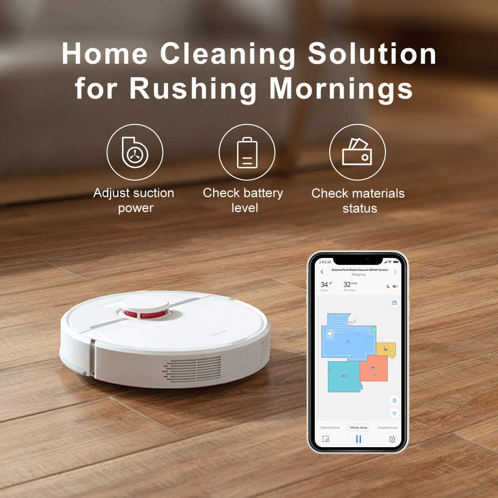 Dreame D9 Robot Vacuum Mop Cleaner 3000Pa Suction Laser Sensor Navigation Au Version