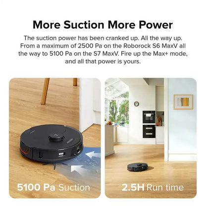 Roborock S7 MaxV Plus Auto Empty Station Robot Vacuum Cleaner with Mop Official Australian Version Black